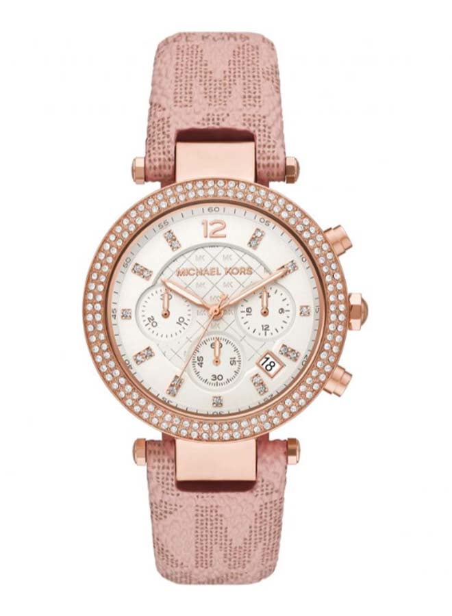 Michael Kors Women's Parker Round Shape Plastic Chronograph Wrist Watch 39 mm - Pink - MK6935 - Image 1