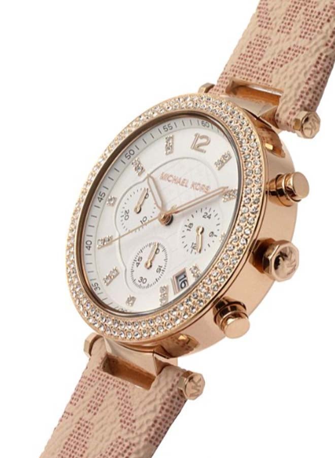 Michael Kors Women's Parker Round Shape Plastic Chronograph Wrist Watch 39 mm - Pink - MK6935 - Image 2