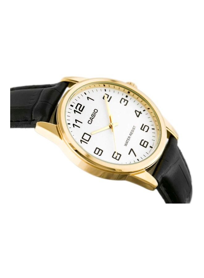 CASIO unisex 2-Piece Leather Analog Watch Set MTP-V001GL-7B + LTP-V001GL-7B  - Image 3