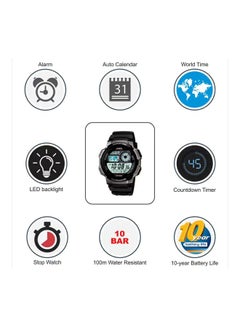 CASIO Men's Youth Water Resistant Digital Watch AE-1000W-1BVDF-R - 44 mm - Black  - Image 4