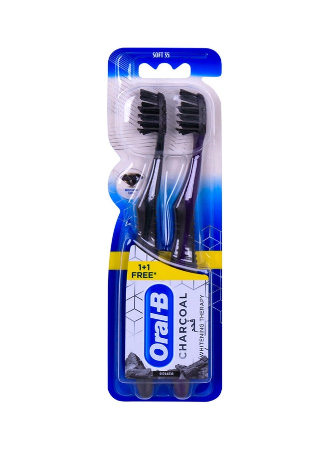 Oral-B Charcoal Soft Whitening Therapy Toothbrush 1+1 Free - Image 1