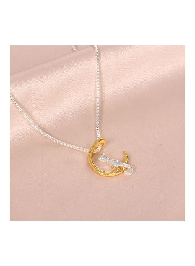 Fashion Simple Sweet Moon Cat Neck Short Necklace - Image 2