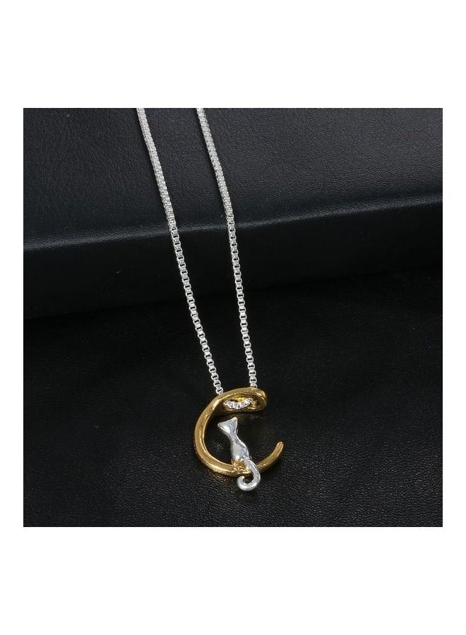 Fashion Simple Sweet Moon Cat Neck Short Necklace - Image 3