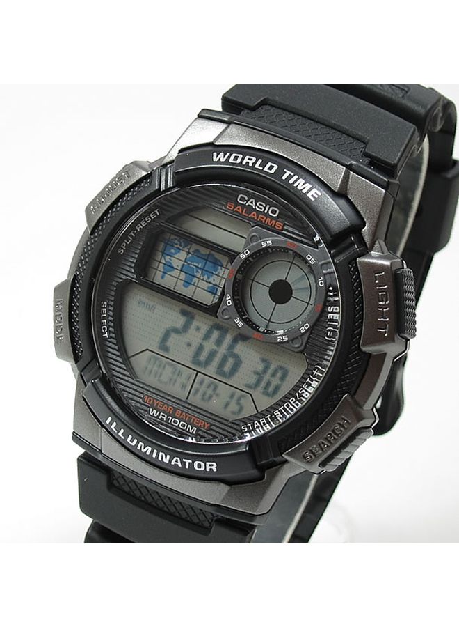 كاسيو ساعة يد رقمية بسوار من الراتينج طراز AE-1000W-1B - مقاس 48 مم - لون أسود للرجال - Image 4