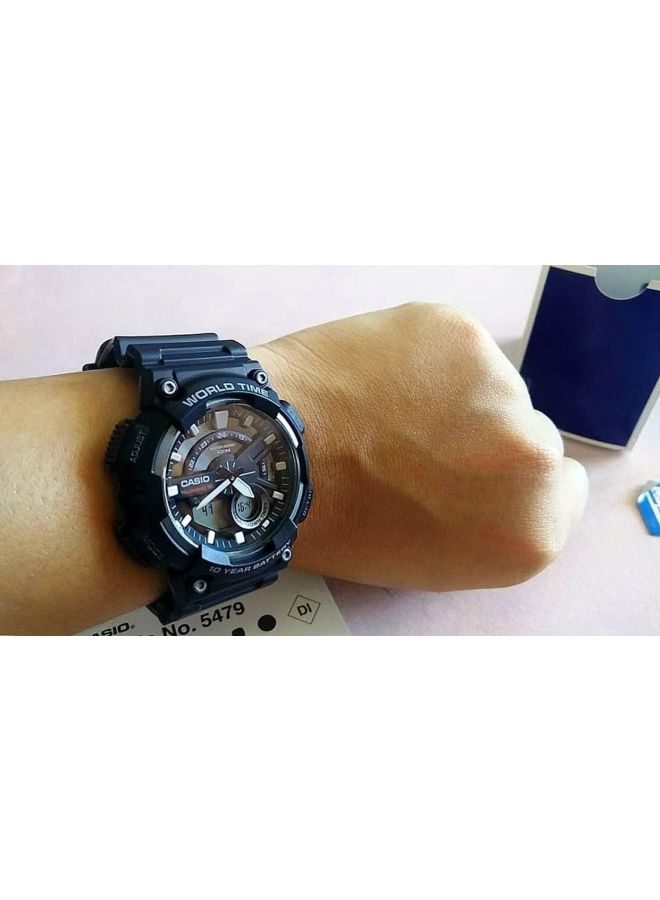 CASIO - Men's Water Resistant Analog & Digital Watch AEQ-110W-2AVEF - 47 mm - Navy - Image 1