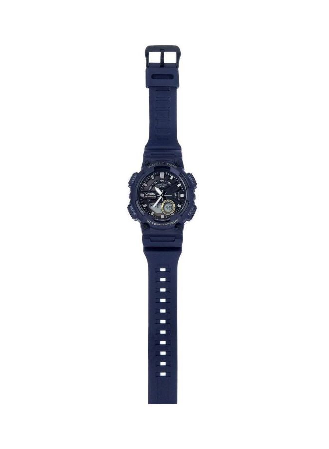 CASIO - Men's Water Resistant Analog & Digital Watch AEQ-110W-2AVEF - 47 mm - Navy - Image 1