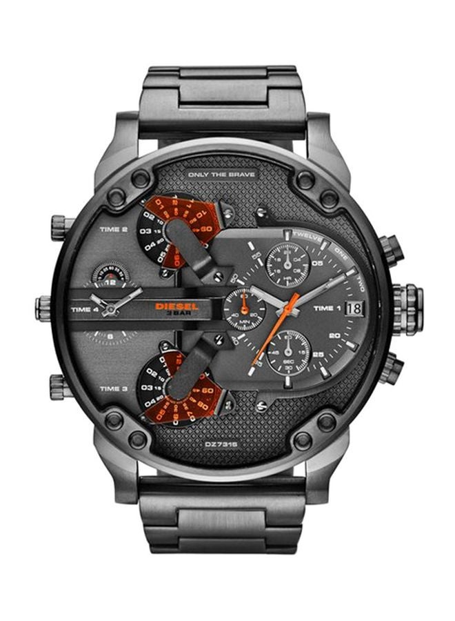 DIESEL men Mr. Daddy 2.0 Round Shape Stainless Steel Chronograph Wrist Watch 57 mm - Grey - DZ7315 - Image 1