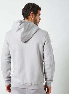 CRIMINAL DAMAGE Eco-Friendly Logo Hooded Jacket Light Grey  - Image 2