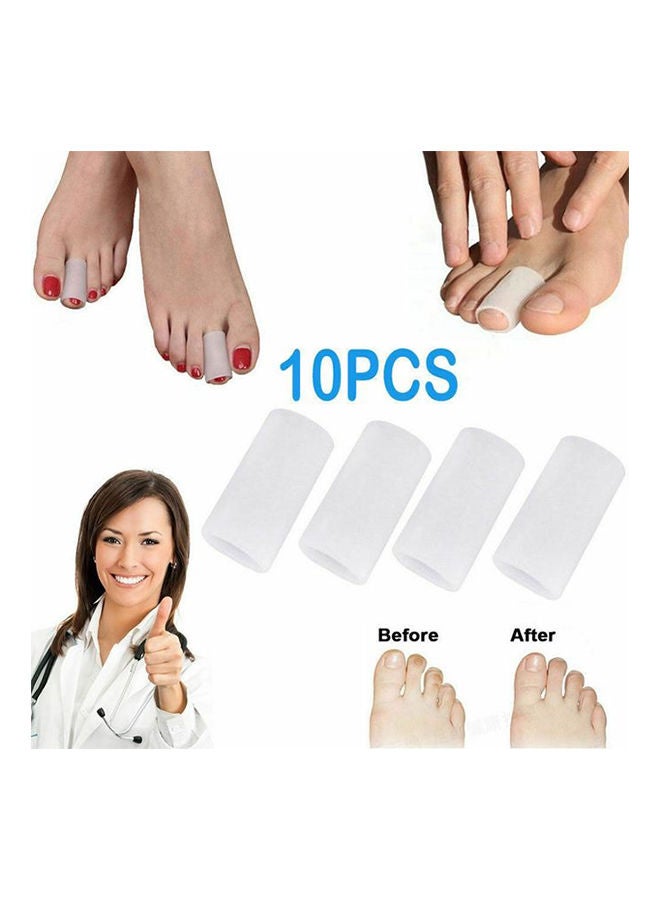 مجموعة 10 قطع أنابيب جل سيليكون لحماية الأظافر أبيض - Image 1