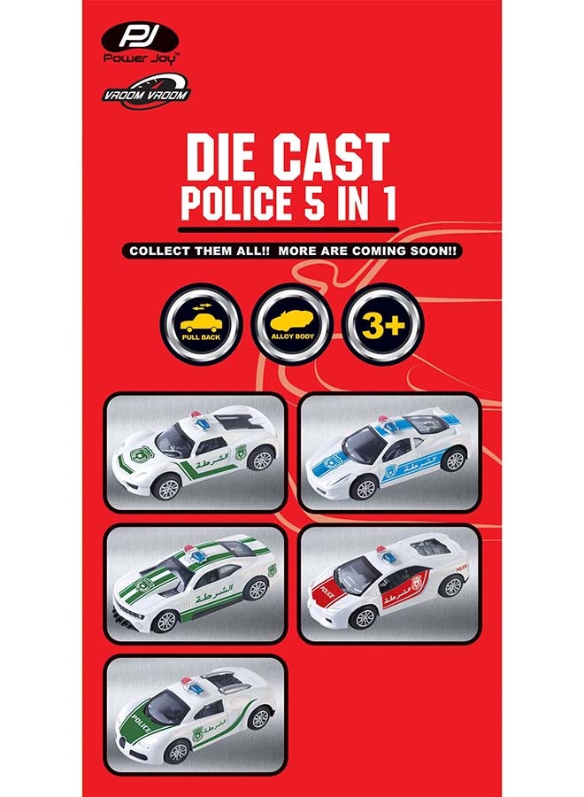Power Joy V.Vroom Diecast Uae Police Car 5 in 1 - Image 3