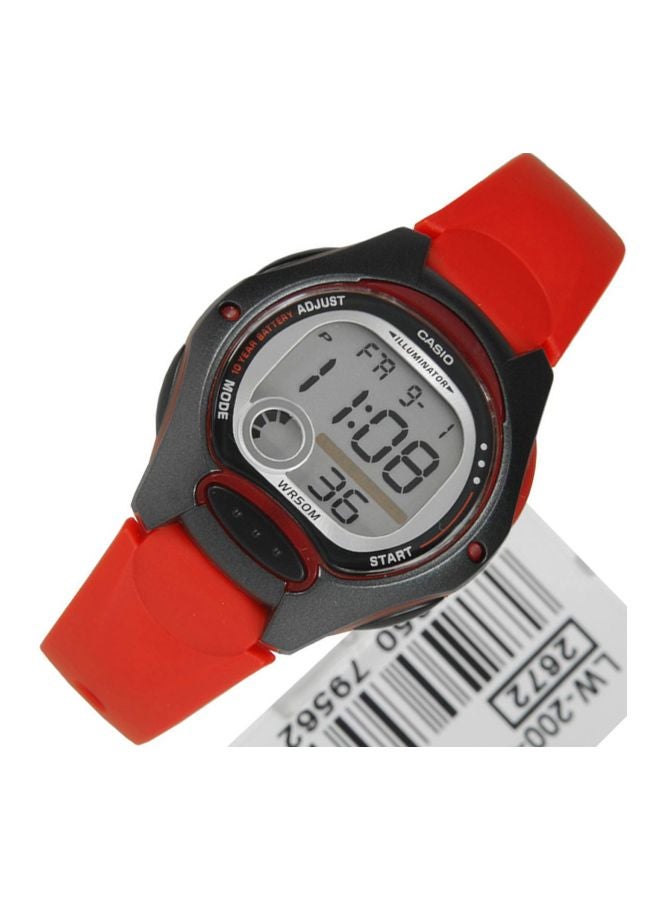 CASIO - Women's Water Resistant Digital Watch LW-200-4AVEF - 35 mm - Red - Image 1