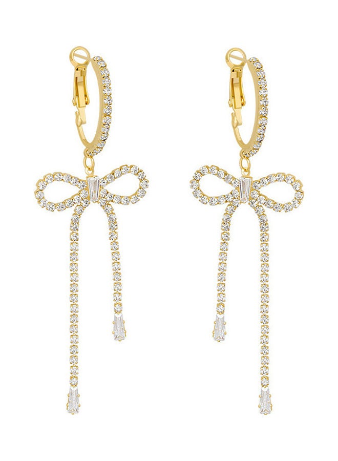1 Pair Women's Bow Decor Simple Faddish Drop Earrings  - Image 1