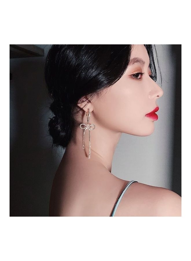1 Pair Women's Bow Decor Simple Faddish Drop Earrings  - Image 2