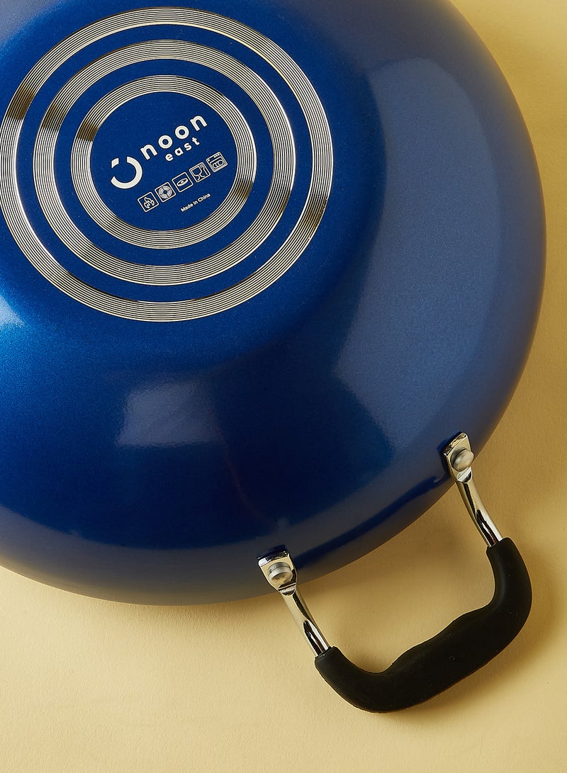 ايست من نون مقلاة ووك بسطح مانع للالتصاق عند التقليب وسعة 4.2 لترات ومزودة بغطاء - مقاس 30 سم - لون أزرق أزرق - Image 4