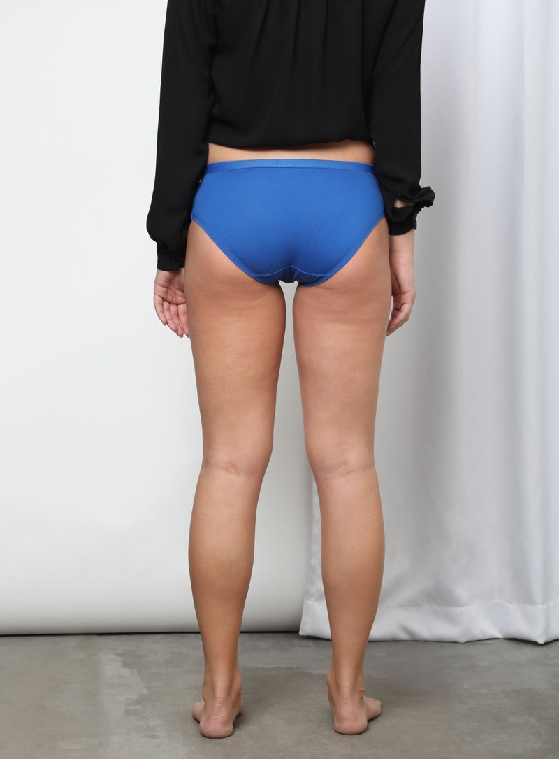 Aila - Solid Pattern Bikini Bottom Blue - Image 1