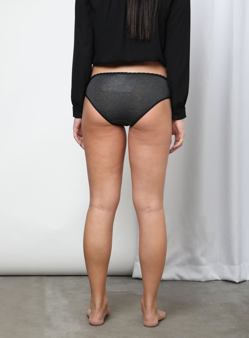 Aila Solid Pattern Bikini Bottom Grey  - Image 2