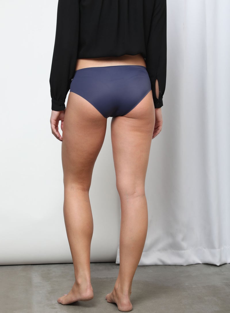 Aila - Solid Pattern Bikini Bottom Navy - Image 1