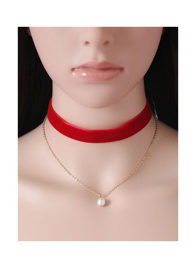 Women's Collar Double-Layer Imitation Peal Pendant