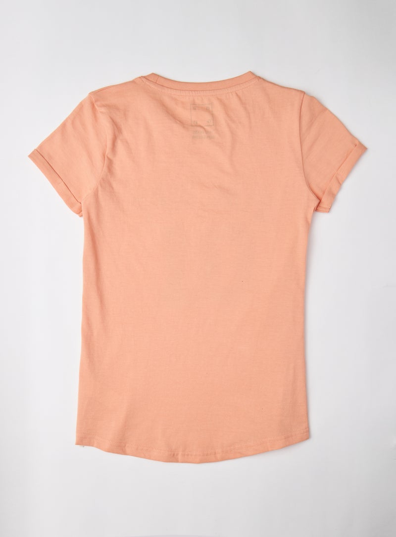 NEON Girls Round Neck Short Sleeve T-Shirt Dark Pink  - Image 2
