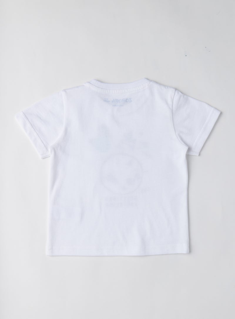 Zarafa Baby Boys Round Neck Short Sleeve T-Shirt White - Image 4