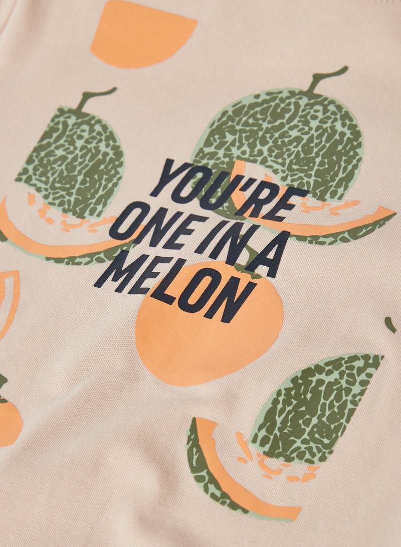 NAME IT - Teen Slogan T-Shirt Peach Whip - Image 1