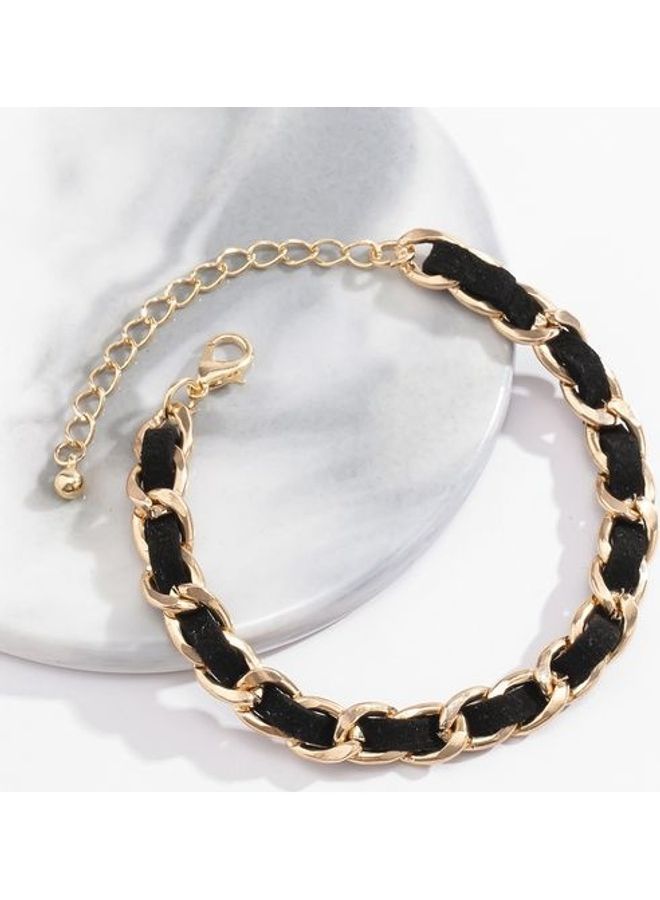 Women's Mental Decoration Flocking Cloth Patchwork Adjustable Bracelet  - Image 2