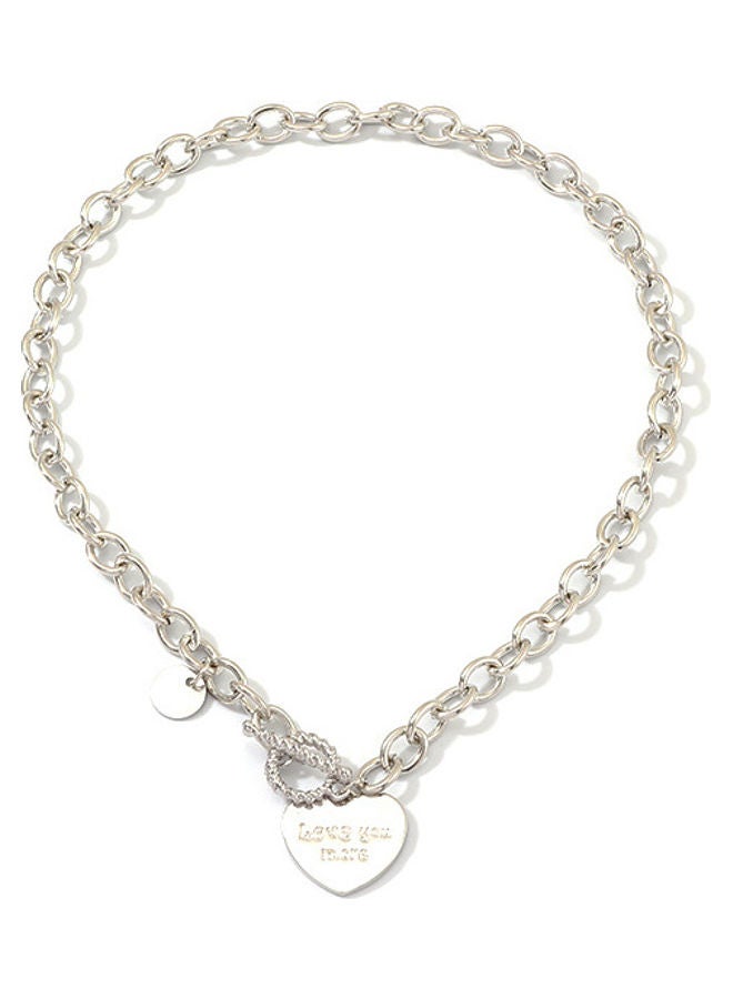 Letter Engraved Heart Fashion Necklace - Image 1