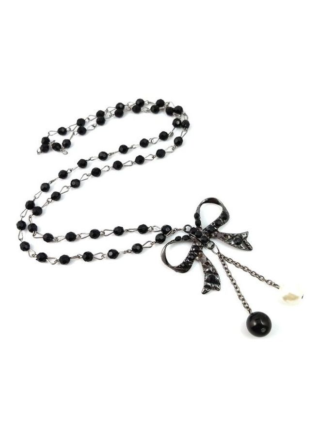 Women's Sweater Creative Vintage Bow Imitation Pearl Necklace - Image 2