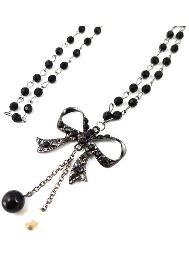 Women's Sweater Creative Vintage Bow Imitation Pearl Necklace - Image 4
