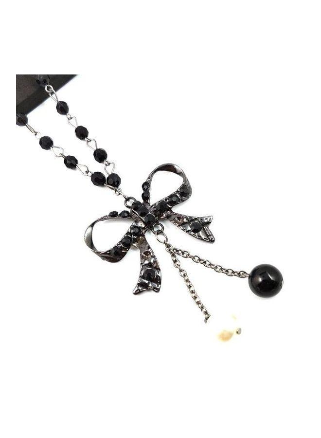 Women's Sweater Creative Vintage Bow Imitation Pearl Necklace - Image 5