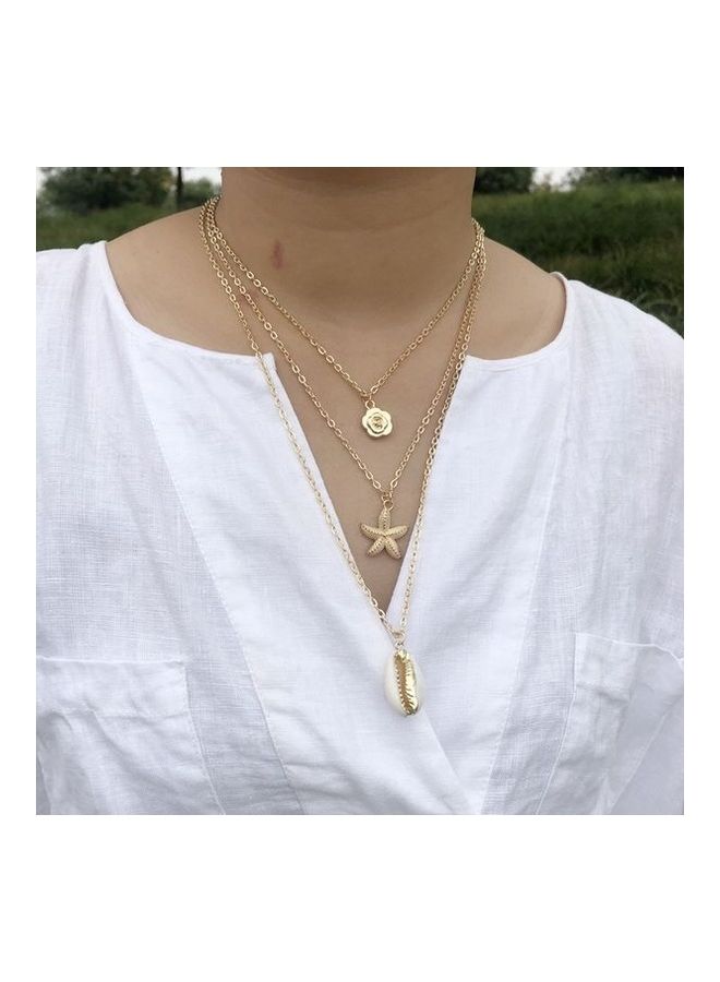 Generic - Multi-Layer Starfish And Seashell Pendant Necklace - Image 1