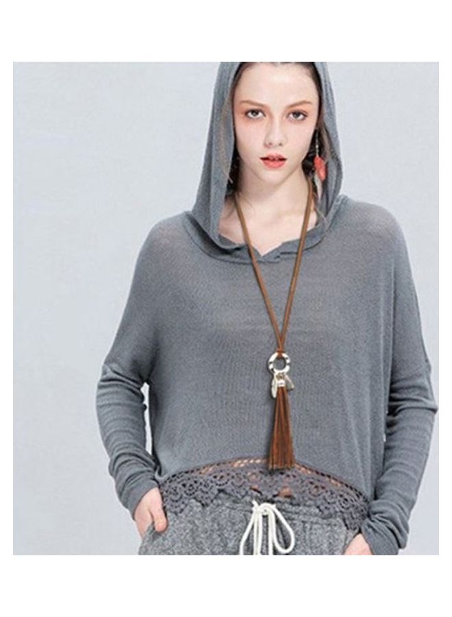 Women's Sweater Retro Ethnic Style Tassel Simple Long Necklace - Image 2