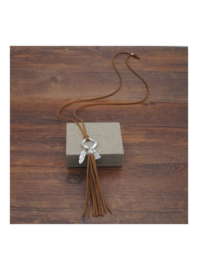Women's Sweater Retro Ethnic Style Tassel Simple Long Necklace - Image 3