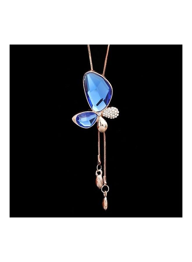 Women's Sweater Rhinestone Butterfly Design All Match Necklace