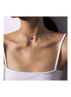 Women's Choker Butterfly Pendant Ladylike Solid Colour Choker
