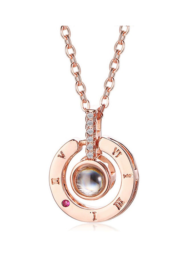 100 Languages I Love You Rose Pendant Fashion Necklace