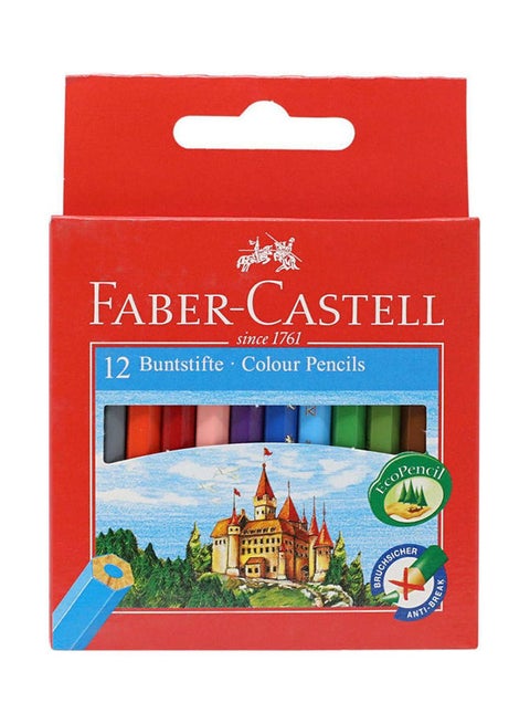 Set Of 12 Colour Pencils, Short Multicolour