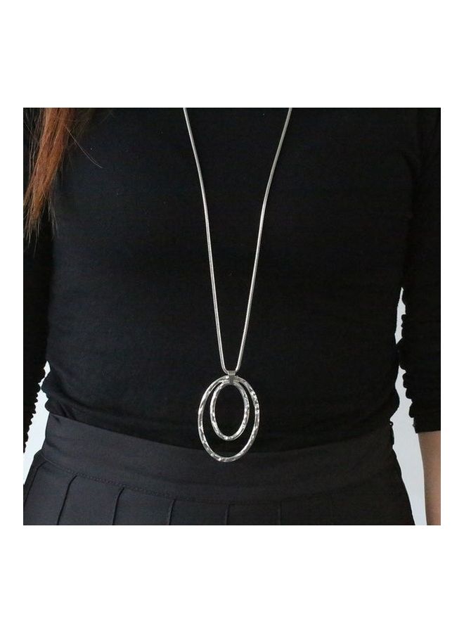 Fashion Double Circle Necklace Women's Sweater Chain - Image 4