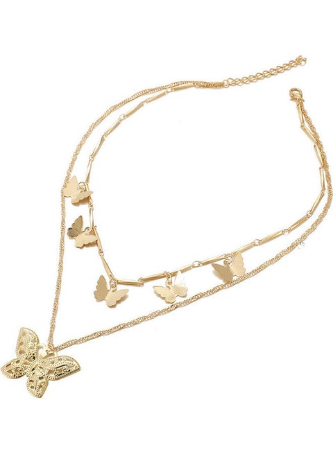 Three-Dimensional Butterfly Metal Clavicle Chain