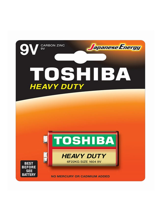 Toshiba 6F22KGG-BP-1UJ-SS-household-battery-Single-use-battery-9V-Zinc-Chloride Red 