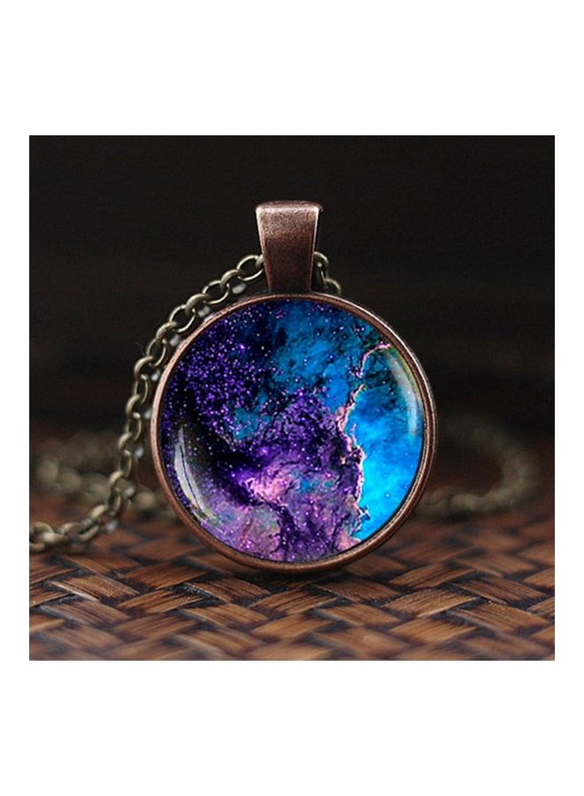 قلادة بدلاية من الزجاج بتصميم مجرة تعبر عن الفضاء للنساء من قطعة واحدة