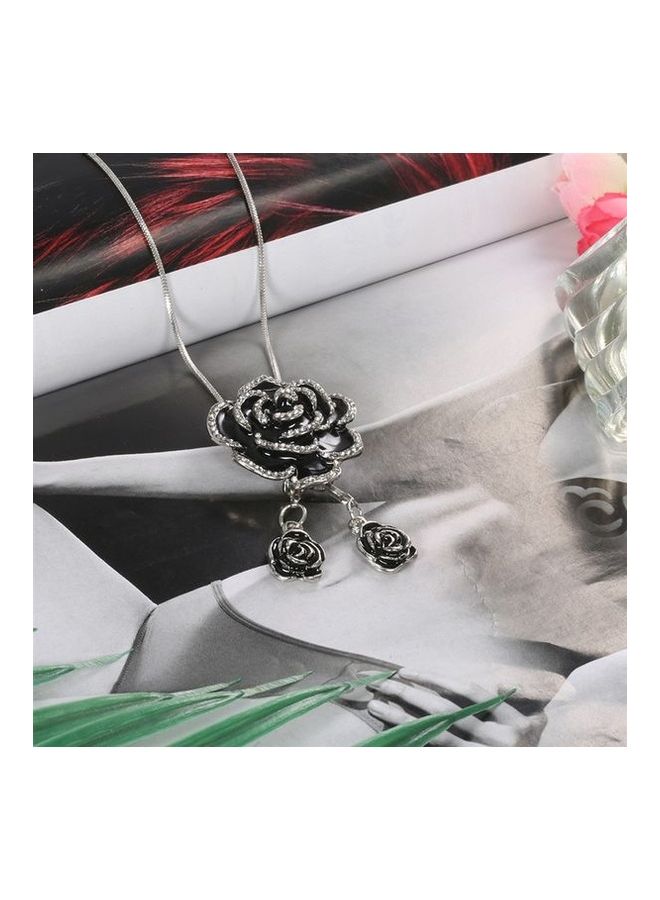 Women's Sweater Rose Drop Necklace - Image 2