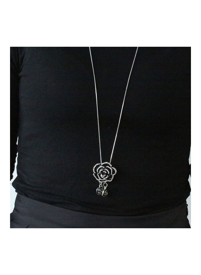 Women's Sweater Rose Drop Necklace - Image 5