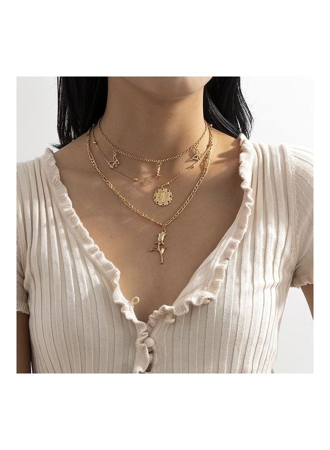 Generic - 3-Piece Hollow Out Butterfly Flower Sweet Fashion Necklace - Image 1