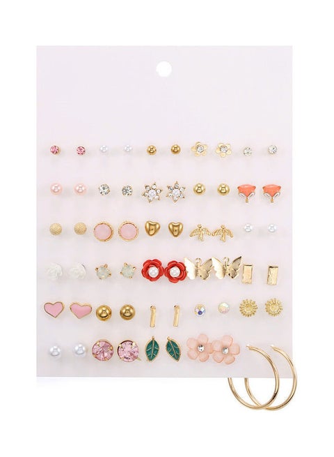 طقم أقراط عصرية أنيقة مكون من 30 زوجا