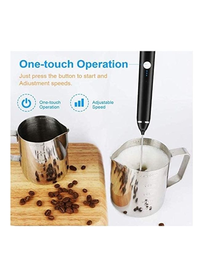 XiuWoo 3-Piece Electric Milk Frother And Whisk Set Black/Silver  - Image 2