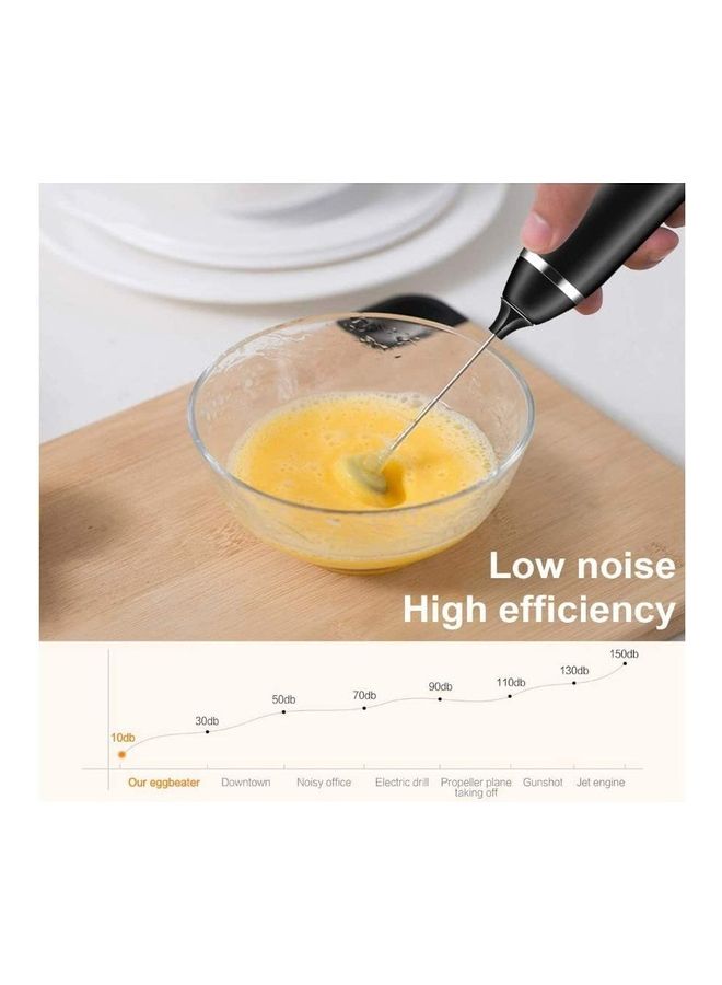 XiuWoo 3-Piece Electric Milk Frother And Whisk Set Black/Silver  - Image 5