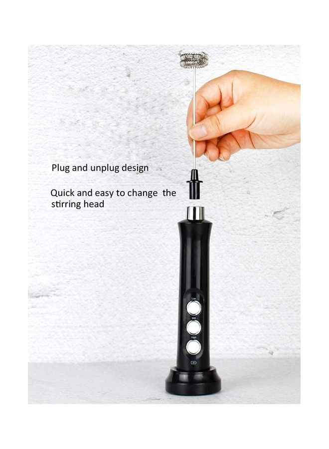 شو وو مجموعة مخفقة وصانع كهربائي لرغوة الحليب من 3 قطع 1.0 W W16 أسود/فضي - Image 5