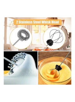 XiuWoo 2-Piece Electric Milk Frother And Whisk Set Black/Silver  - Image 2