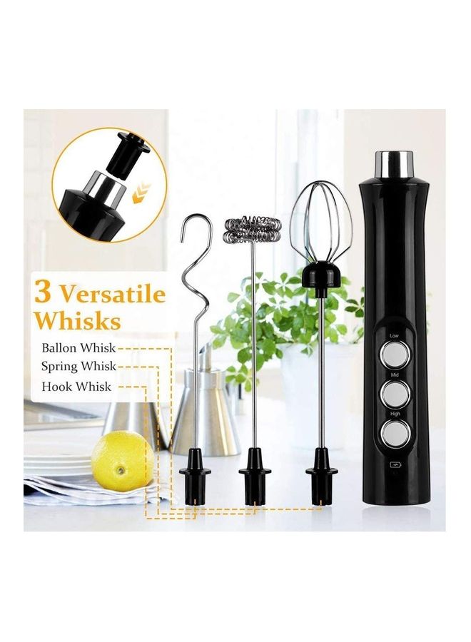 XiuWoo 6-Piece Milk Frother With Whisk Set Black/Silver  - Image 3